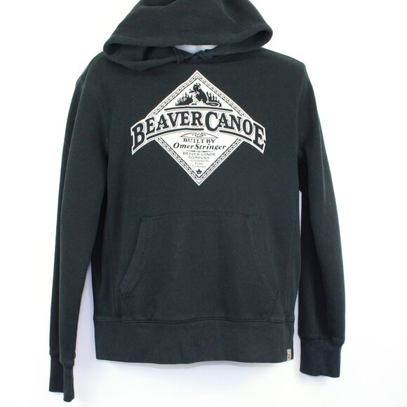 Beaver Canoe Black Hoodie Sweatshirt (M) - Picture 1 of 8